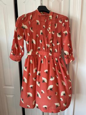 Floral Poppy Field Dress Coral