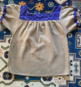 70s Mexican Embroidered Woven Cotton Top