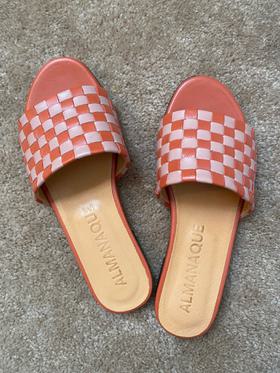 Checkered Leather Sandals
