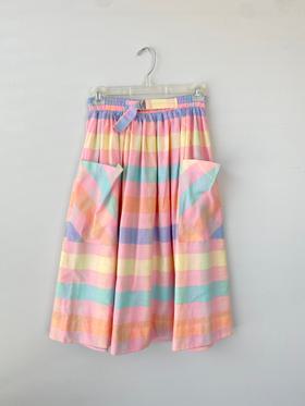 70s Gingham Skirt with Front Pockets