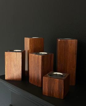 Modular wood candle holders