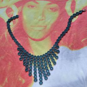Crocheted Beaded Statement Necklace