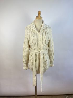Zip Front Cable Cardigan