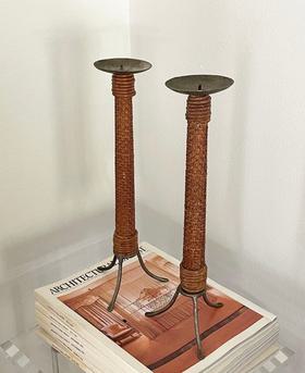 Woven candle holders