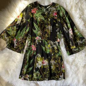 Black Floral Cotton Dress