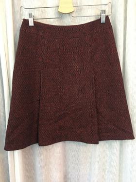 Tweed Pleated Mini-Skirt