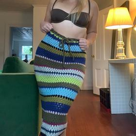 Multicolor crochet pencil skirt