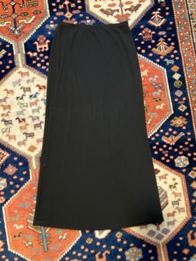 Long black crepe skirt
