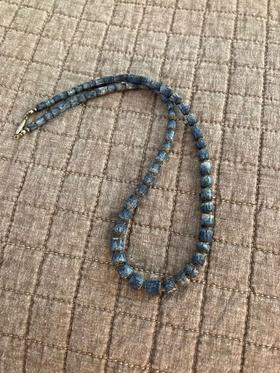 blue ceramic bead necklace
