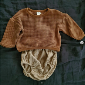 Ribbed Bloomers & Waffle Knit Sweater