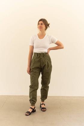 Olive Green Pleat Fatigues
