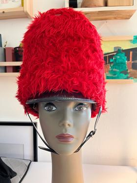 Vintage red marching band majorette hat