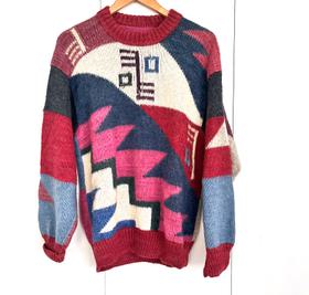 Geo shapes knit sweater