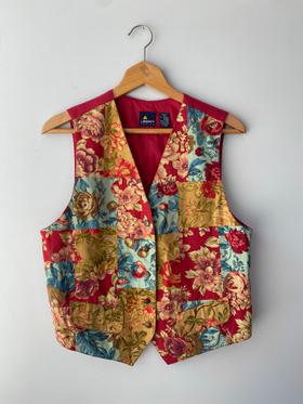 90s Patchwork Floral Vest