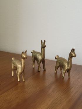 Solid brass llama and alpacas
