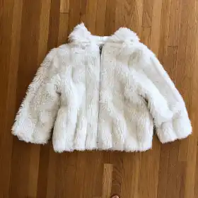 70s faux bunny fur hooded disco jacket