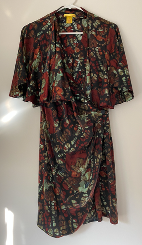 Batik silk wrap dress