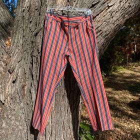 striped denim trouser