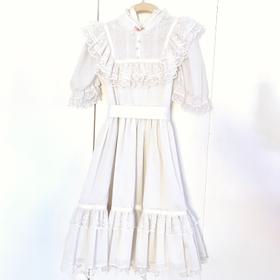 Kids white prairie dress