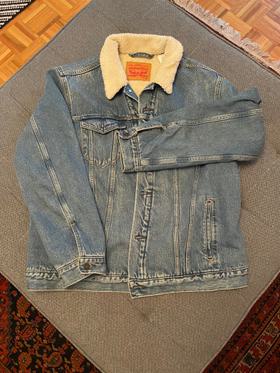 Synthetic Shearling Lined Denim Jacket