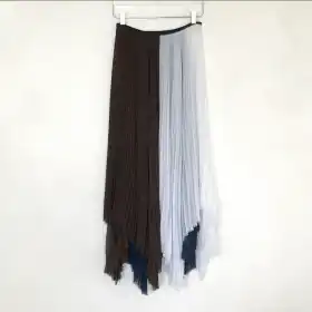 pleated colorblocked skirt