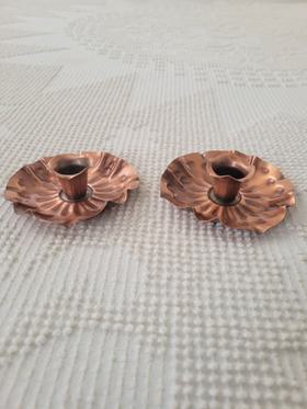 Vintage copper candlestick holders