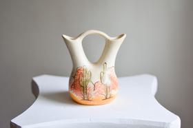 Vintage boho ceramic vase