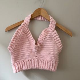 Hand knitted halter top
