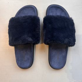 Faux Fur and Suede Slides