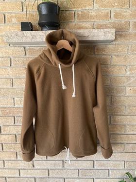 Wool funnel-neck sweatshirt