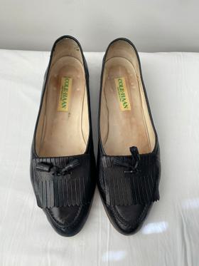 Vintage Classic Black Leather Loafers