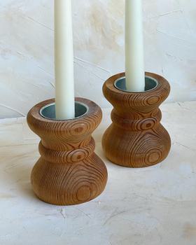 Wooden candle holders