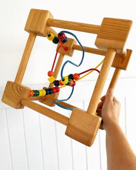 Vintage wooden bead maze toy