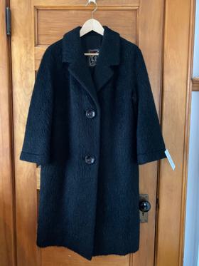50/60s black wool coat
