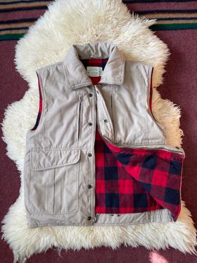 80s Flannel lined insulated utility vest