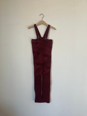 Rib Longies - Cranberry Wool