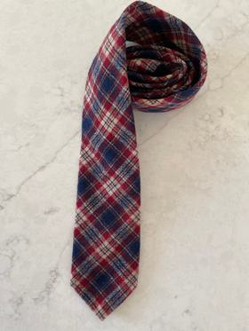 Vintage plaid virgin wool tie