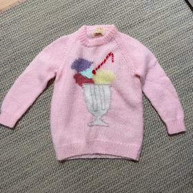 Hand knit ice cream sundae sweater