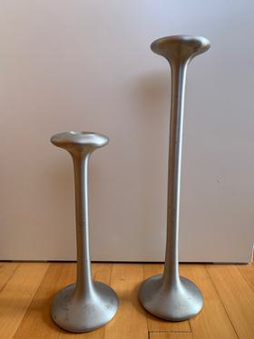 90s silver candle sticks