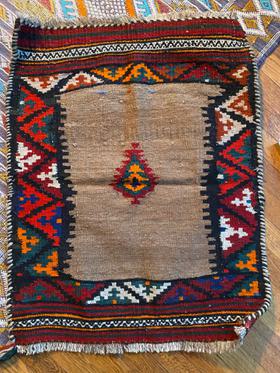 Vintage 1940 Handwoven Accent Tapestry