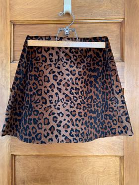 80/90s fuzzy leopard skirt