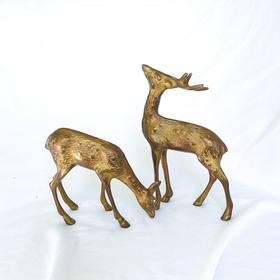 Pair of Brass Spotted Deer