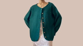 Vintage Green wool cardigan
