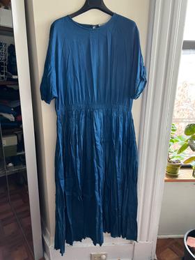 Midi Dress in Dyed Indigo