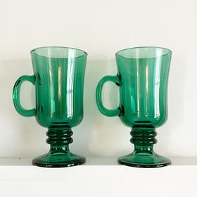 Vintage green glass set