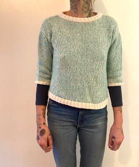 Cotton Knit Marled Top