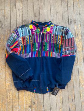 Vintage Indigo Patchwork Quilted Jacket