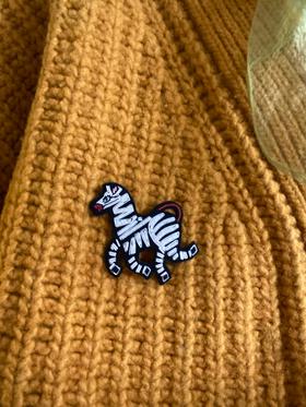 French Handmade Zebra Pin