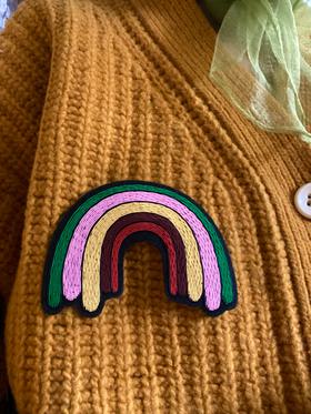 French Handmade Rainbow Large Pin