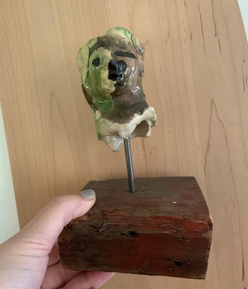 OOAK sculpture bust on stand